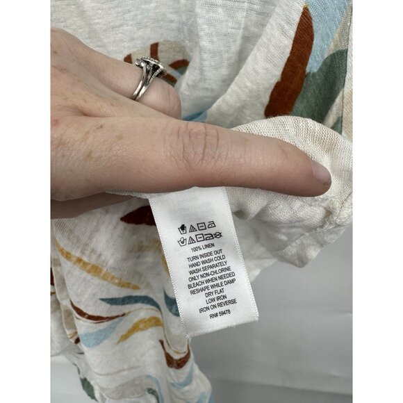 Cynthia Rowley 100% Linen Colorful Too Women 2X Tropical Vacation Beach - Picture 4 of 8